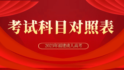 2023年福建成考專升本招生專業(yè)與統(tǒng)一考試科目對(duì)照表